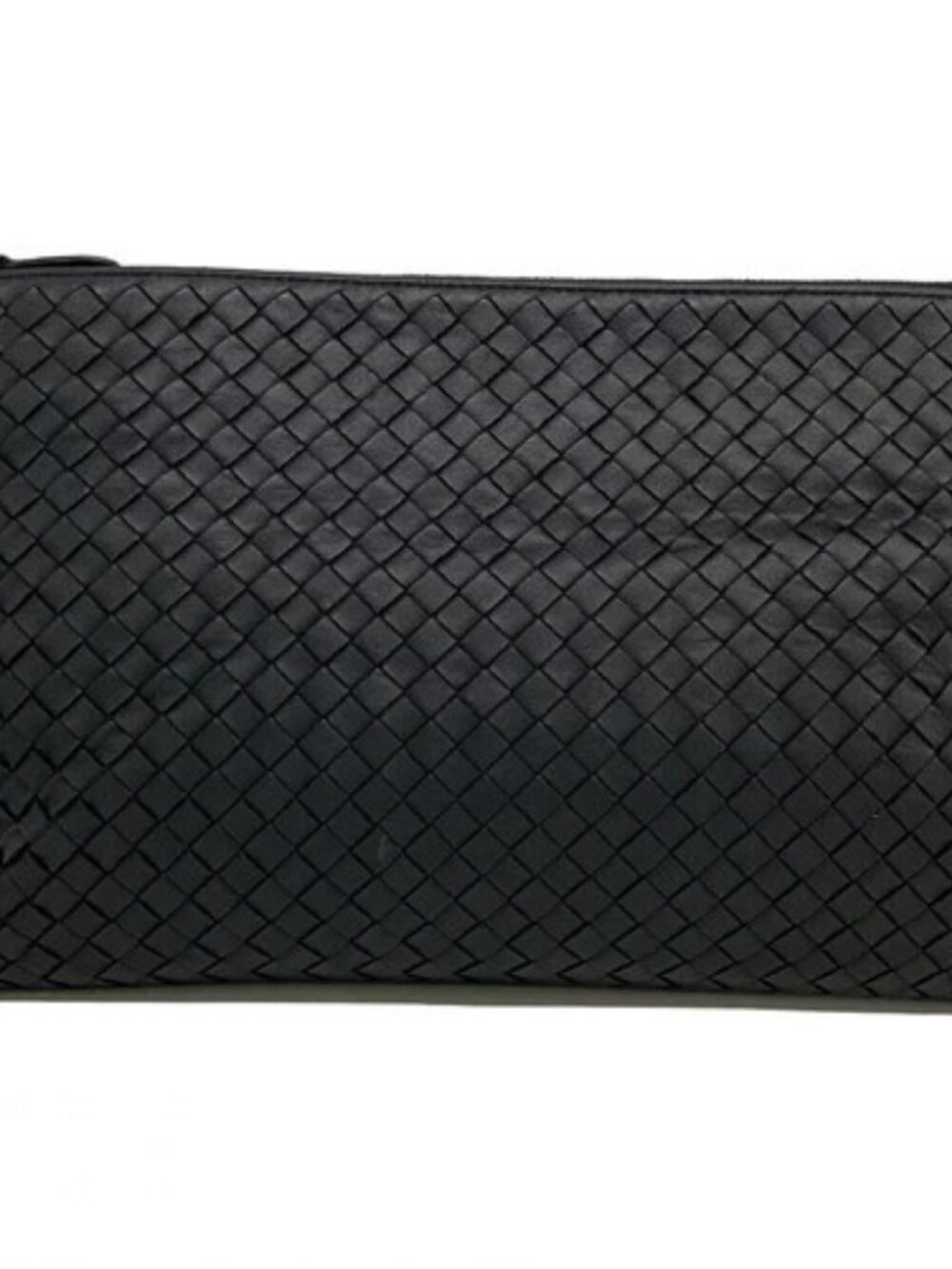 BOTTEGA VENETA Intrecciato Black Leather Mens Clutch Bag